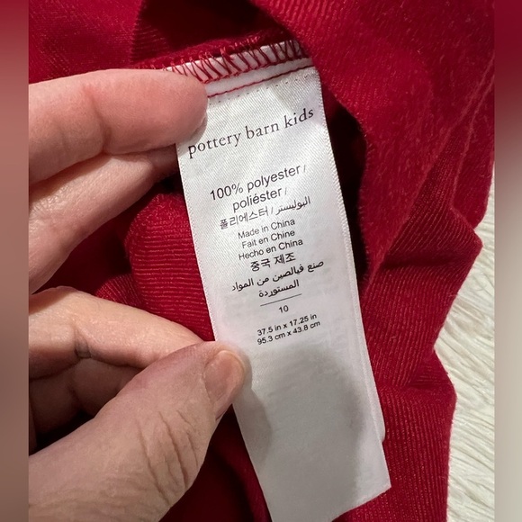 Pottery Barn Kids Solid Red Flannel Nightgown - Size 10 - Picture 6 of 6